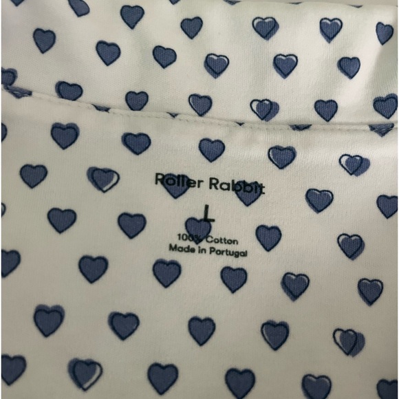 roller rabbit blue hearts polo pj shirt - Picture 2 of 4